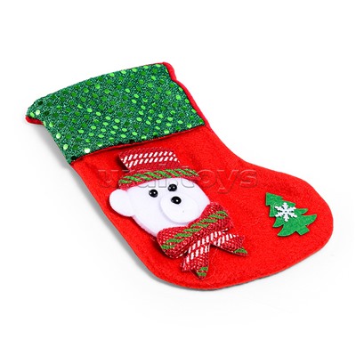 Новогоднее украшение "Рождественский носок" в пакете