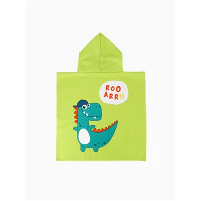 Полотенце - пончо детское махровое LoveLife «Дино» 60×120 см, зелёное