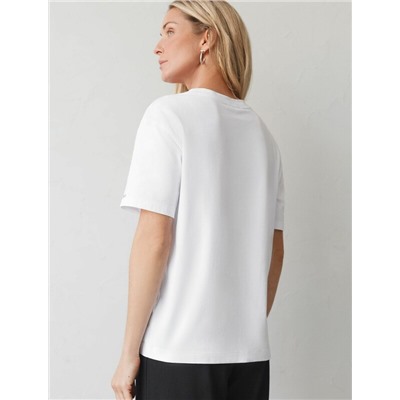 Футболка с принтом свободная эластичная из премиального хлопка