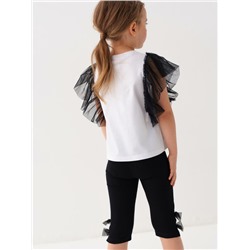 Комплект трикотажный для девочек: джемпер (футболка), брюки (легинсы укороченные)