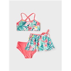 Комплект трикотажный для девочек: купальный костюм, юбка