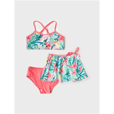 Комплект трикотажный для девочек: купальный костюм, юбка