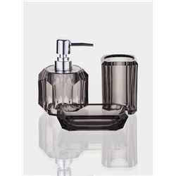 Набор для ванной "Блэк" 3 предмета (дозатор, стакан, мыльница)