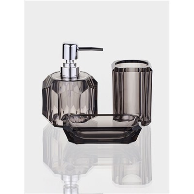 Набор для ванной "Блэк" 3 предмета (дозатор, стакан, мыльница)