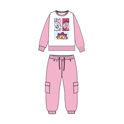 Комплект детский трикотажный для девочек: толстовка, брюки