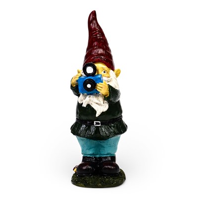 Садовая фигура из полистоуна «Гном фотограф», 10×10×27 см