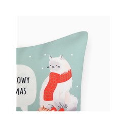 Наволочка декоративная новогодняя «Этель. Meow X-mas» 40×40 см, велюр