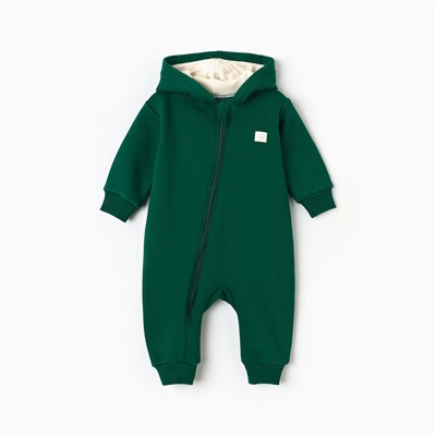 Комбинезон с капюшоном «Крошка Я» Oranges, рост 62-68, зелёный