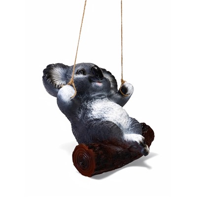 Садовая фигура из полистоуна «Коала на бревне», подвесная, 25×15×24 см