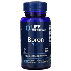 Life Extension, бор, 3 мг, 100 вегетарианских капсул