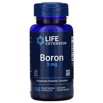 Life Extension, бор, 3 мг, 100 вегетарианских капсул