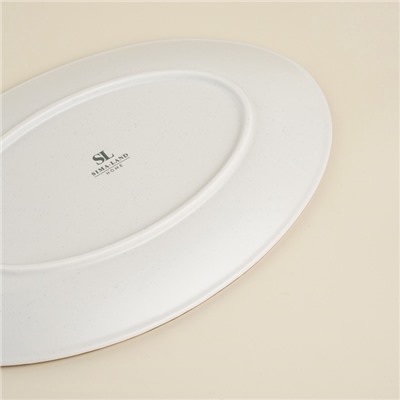 Блюдо SL Home «Волна в камне», 30.5×20 см, фарфор, белое