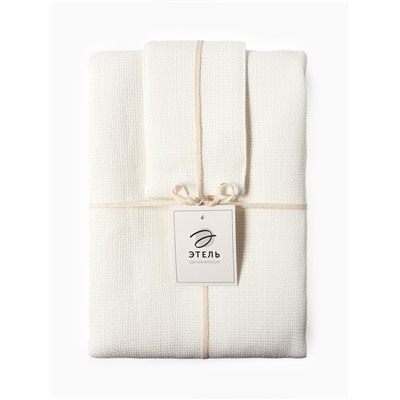 Шторы для кухни «Этель» Cloudy, 140×180 см-2 шт., подхваты 2 шт., лен 100%, 210 г/м²