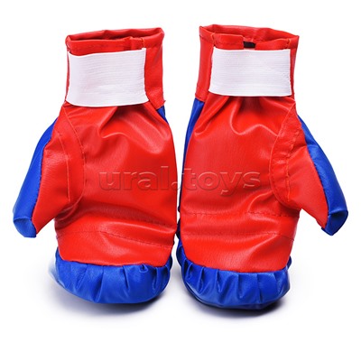 Детский набор для единоборств (макивара, перчатки, лапа) сине красный