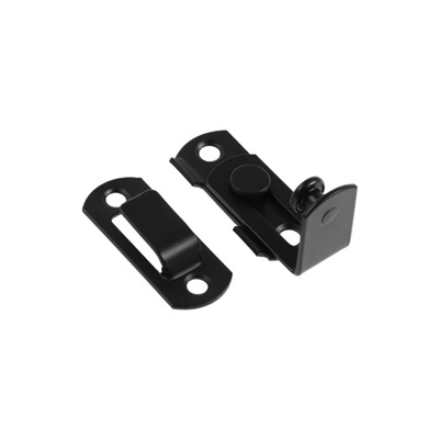 Шпингалет накладной ТУНДРА, угловой, 41×32 мм, черный