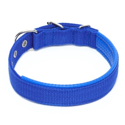 Ошейник «Комфорт» комбинированный (полиэстер, искусственная кожа), 55×2.5 см, ОШ 40-50 см, синий 6