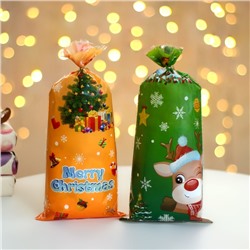 Пакет подарочный БОПП подарочный, «МИКС новогодний», 13×27.5 см