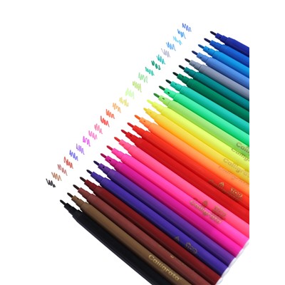 Фломастеры 24 цветов, Calligrata TOP, в картонной коробке