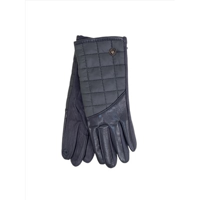 Комбинированные женские перчатки, цвет тёмно серый