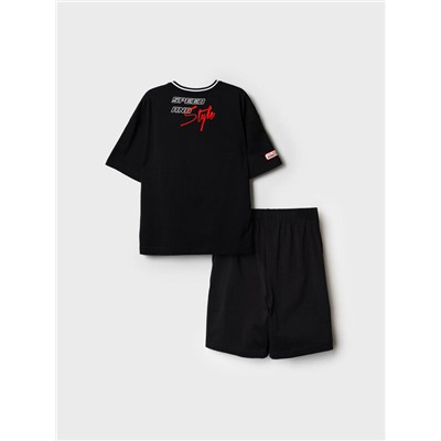 Комплект трикотажный для девочек: фуфайка (футболка), шорты