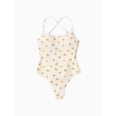 Купальник женский слитный с открытой спиной MIST «Лимоны», размер XS