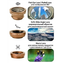61213 Объективы для телефона 3 в 1
