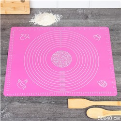 Силиконовый коврик 50х40 см / GY-633-C /уп 100/ розовый 0,173