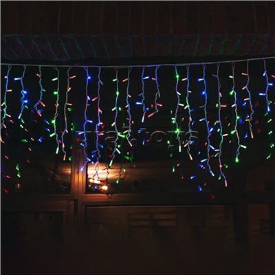 Электрогирлянда светодиодная Бахрома, 3*0,7м, 96 ламп, цветная