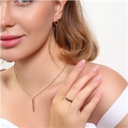 Комплект ювелирная бижутерия коллекция  "Дубай" серьги, кулон и кольцо 16 р, покрытие: позолота, вставка: фианиты, цвет: черный, арт.215.410-16