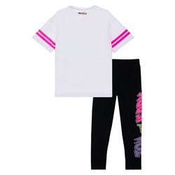 Комплект трикотажный для девочек: фуфайка (футболка), брюки (легинсы)