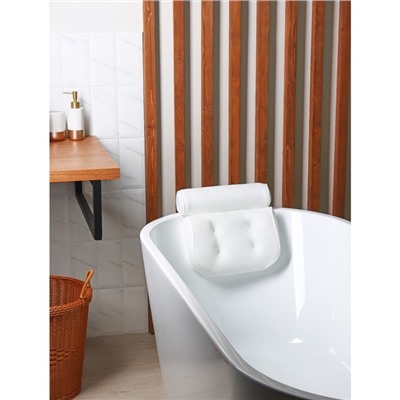 Подушка для ванной SPA Premium, на присосках, белая