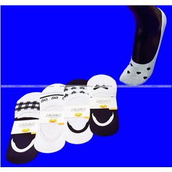 Следки женские короткие с силиконом Сердечки + Бантики