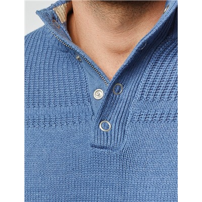 Свитер фактурной вязки с застежкой на крупные кнопки
