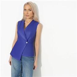 Жилет приталенного силуэта, Откровенно стильная (синий)