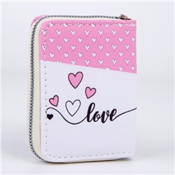 Кошелёк на молнии Love, розовый
