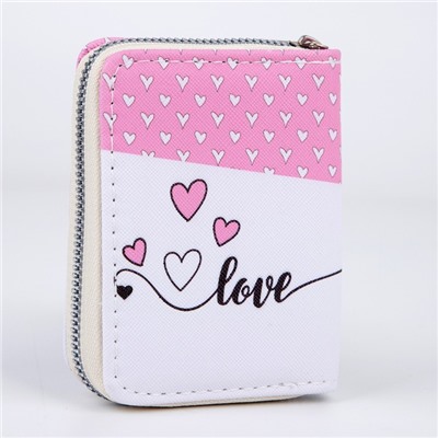 Кошелёк на молнии Love, розовый