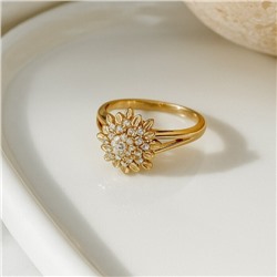 Кольцо 17 р коллекция "Xuping" покрытие позолота, вставка: фианиты, цвет: прозрачный, арт.101.312-17