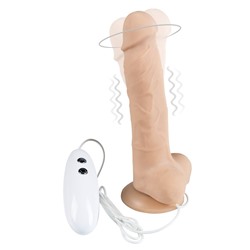 Телесный вибратор-ротатор на присоске Cesar Vibrator   Rotator - 17,5 см.