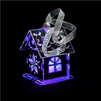 Электрогирлянда светящаяся "Домик" (6.5*5см) серебро