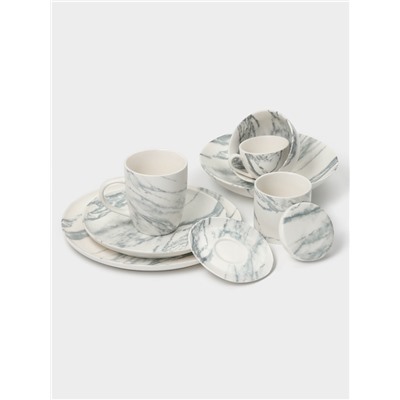 Кружки Magistro Real Marble, 400 мл, набор 2 шт., фарфор, белые