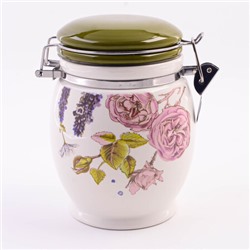 60255 Банка для сыпучих 700мл Розовый сад доломит/металл LR (х36)