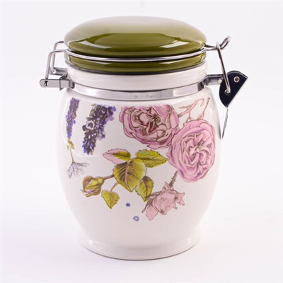 60255 Банка для сыпучих 700мл Розовый сад доломит/металл LR (х36)