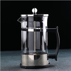 Чайник заварочный френч - пресс «Классика», 600 мл, стекло, цвет серебряный