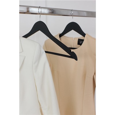 Плечики - вешалки для одежды LaDо́m Soft-Touch, 44.5×1.2×23 см, 3 шт., деревянные, с перекладиной, чёрные