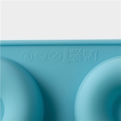 Форма для выпечки Доляна «Сладости. Пончики», 29×17 см, 8 ячеек (d=6 см), силикон, МИКС