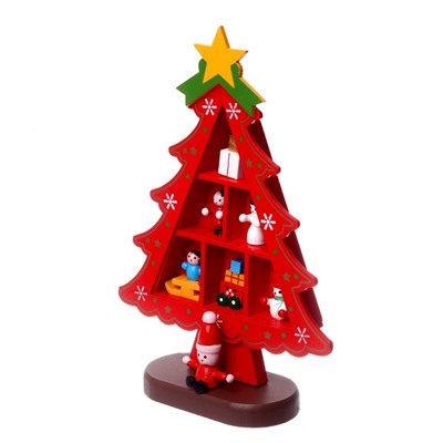 Сувенир «Ёлка с ячейками под подарки», 14.5×19.5 см, красная