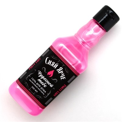 Гель для душа виски Party Lady, 250 мл, аромат малинового коктейля, Чистое счастье