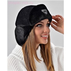 Бархат корот.уши треуг.термо Ушанка флис (56-58)