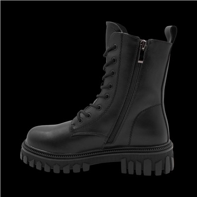 Ботинки из натуральной кожи на меху РМ-078-1 черные