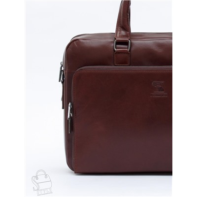 Портфель мужской кожаный 68001 brown Fuzhiniao в Новосибирске